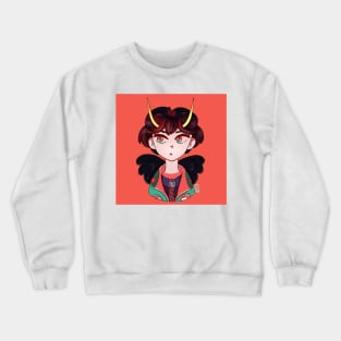 Black wings demon girl Crewneck Sweatshirt